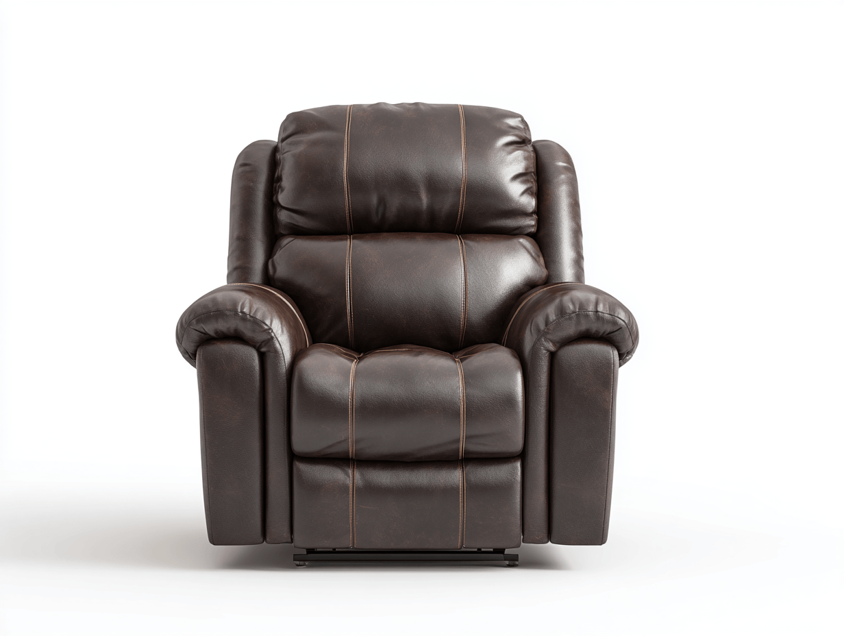 Fauteuil inclinable en cuir synthétique marron foncé 96x102 cm - avec assise et accoudoirs rembourrés - inclinaison manuelle-Homelyosa