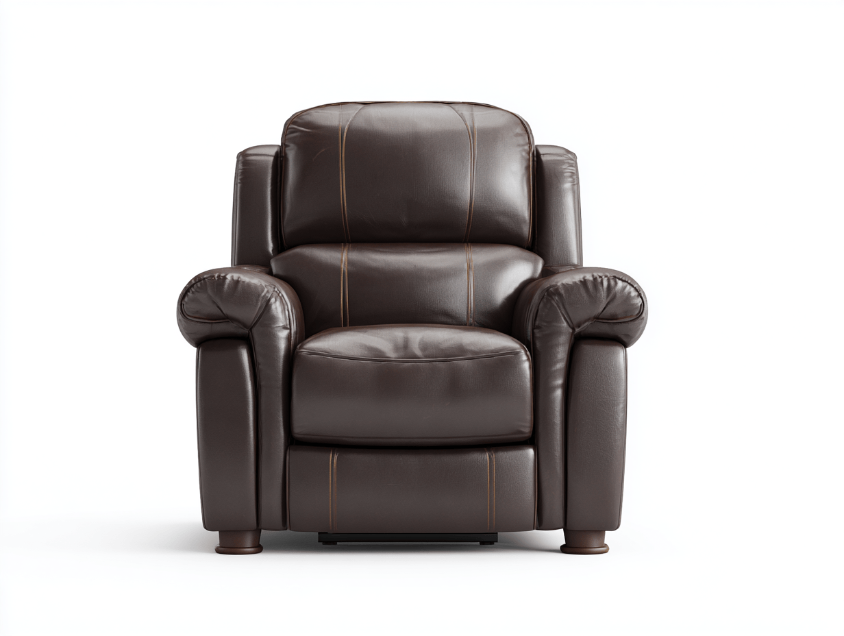 Fauteuil inclinable en cuir synthétique marron foncé 92x98 cm - avec dossier rembourré - confort ajustable-Homelyosa