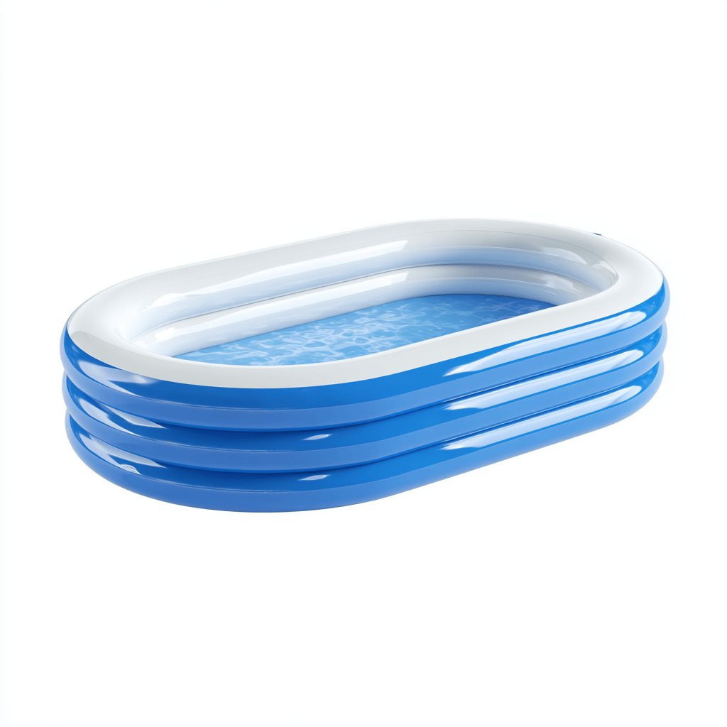 Piscine gonflable rectangulaire - PVC - bleu et blanc - usage extérieur-Homelyosa