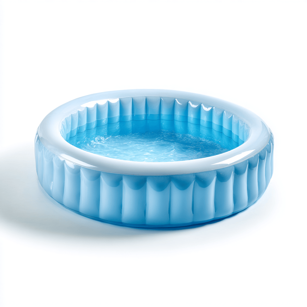 Piscine gonflable ronde - PVC - bleu clair/blanc - usage extérieur-Homelyosa