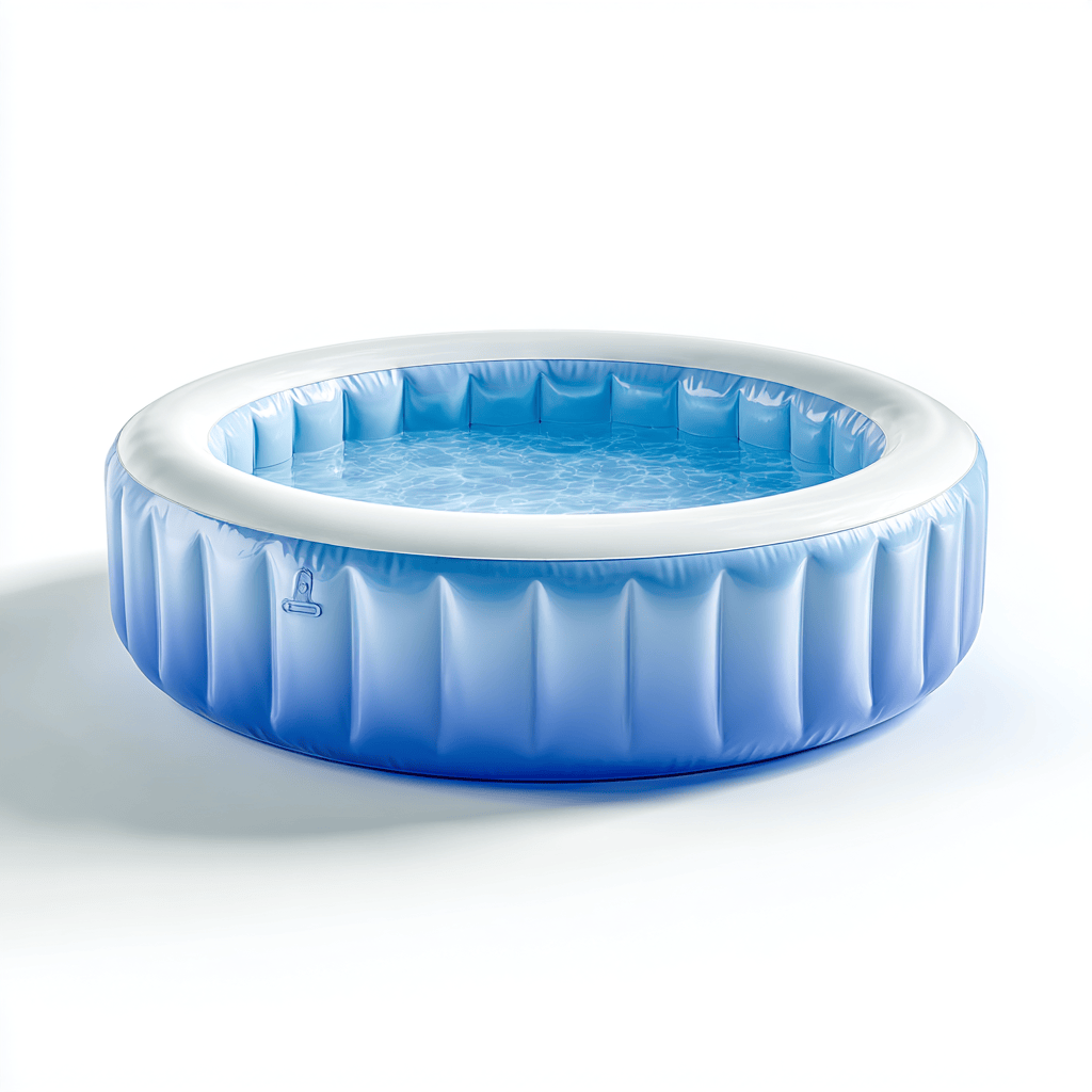 Piscine gonflable ronde - PVC - bleu clair/blanc - usage extérieur-Homelyosa