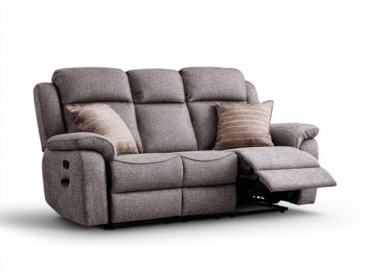 Canapé 3 places en tissu marron - style contemporain - avec fonction inclinable-Homelyosa