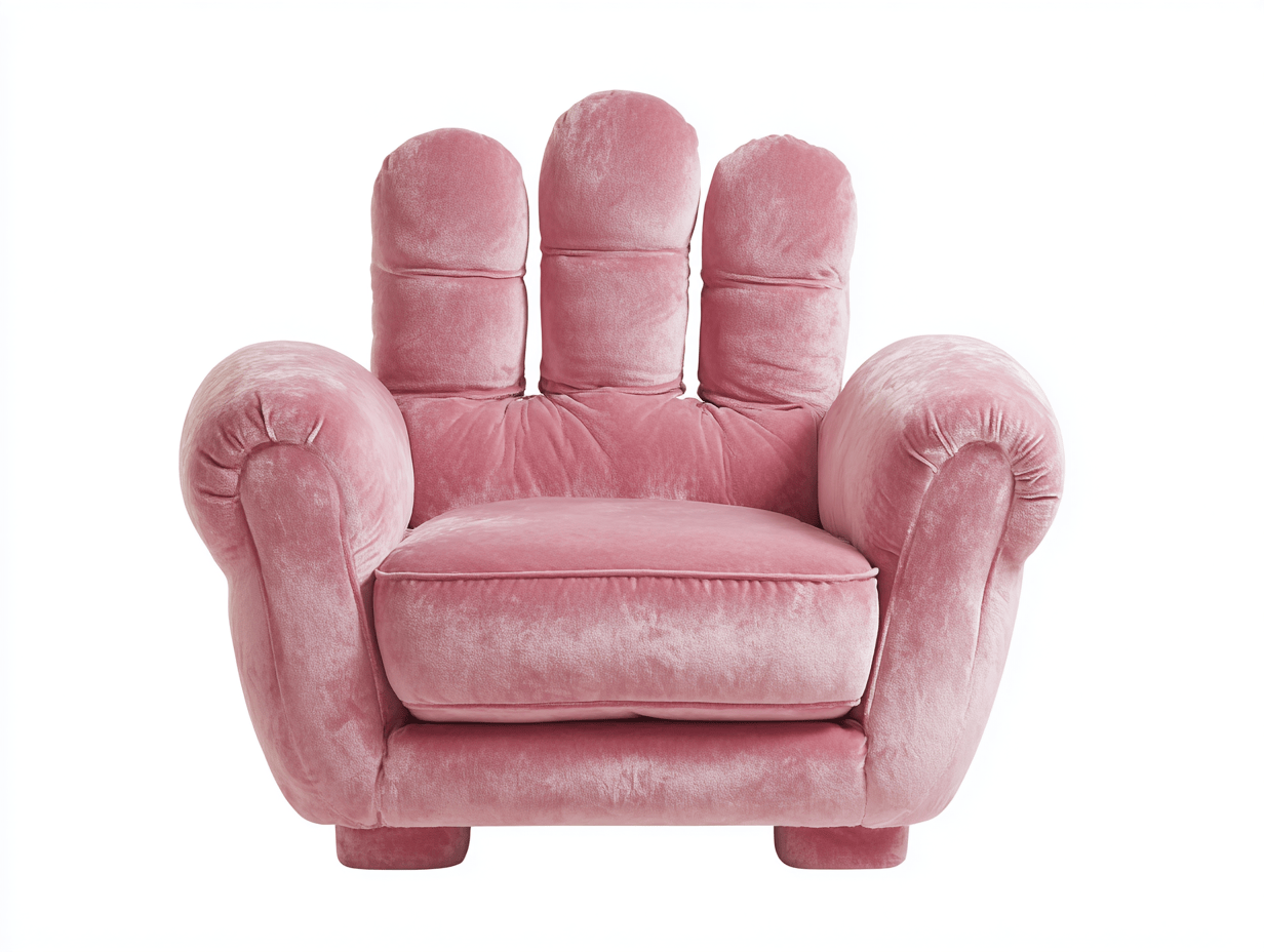 Fauteuil en velours rose 95x88 cm - design main créatif - dossier rembourré-Homelyosa