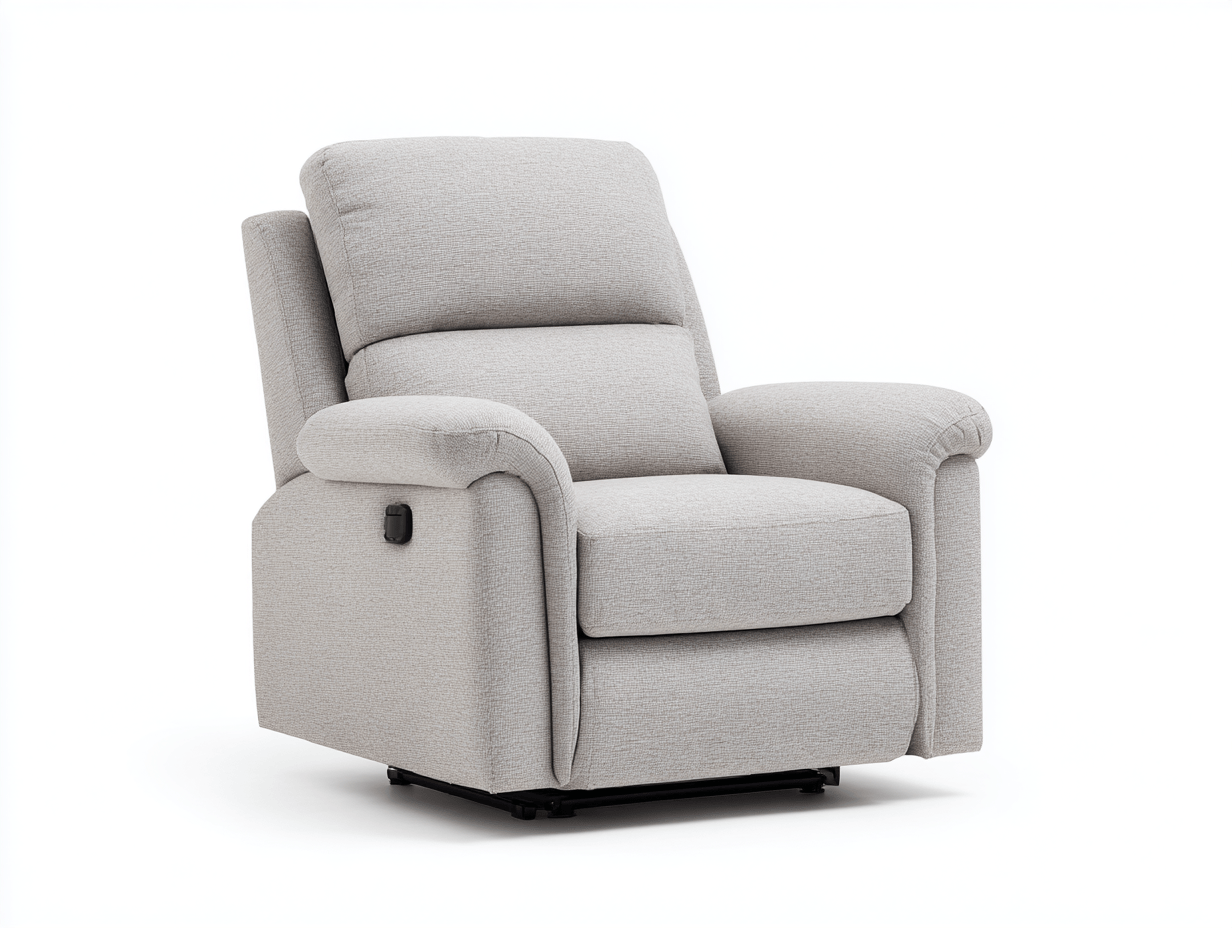 Fauteuil inclinable en tissu beige 95x100 cm - avec dossier rembourré - confort ajustable-Homelyosa