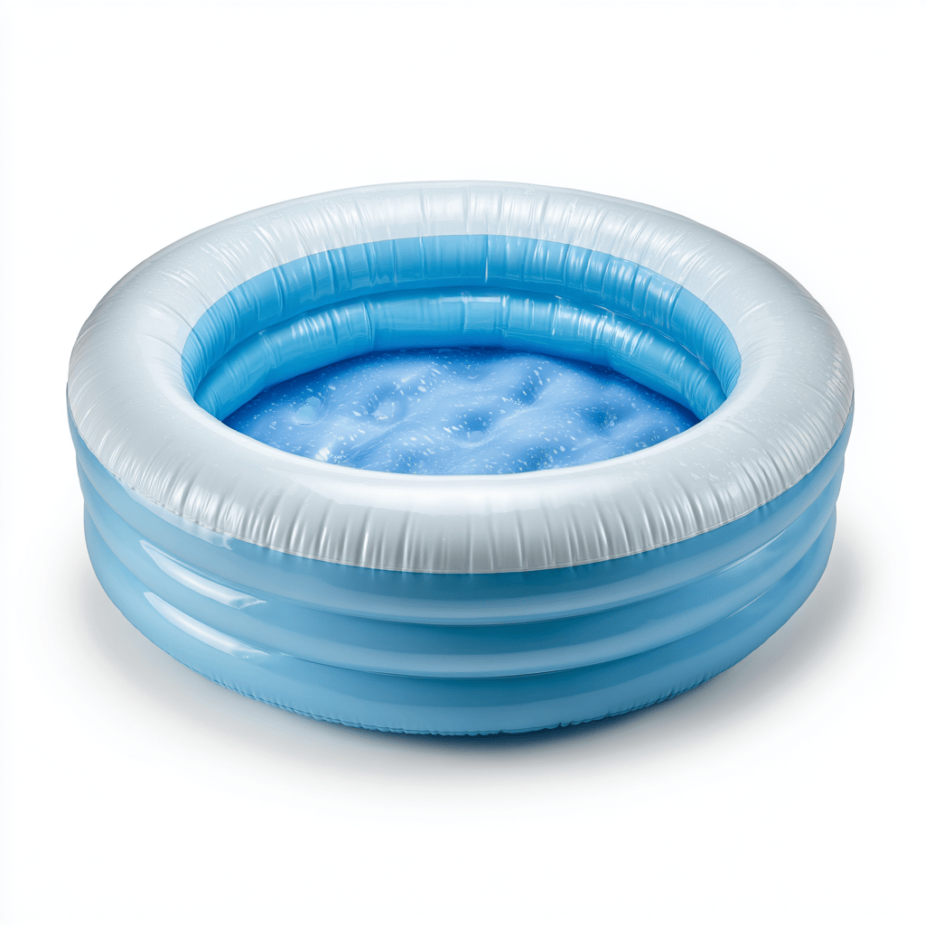 Piscine gonflable ronde - PVC - bleu clair/blanc - usage extérieur-Homelyosa