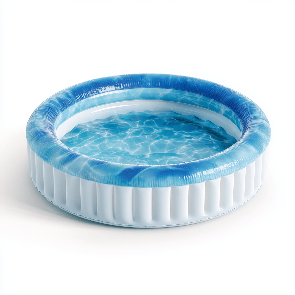 Piscine gonflable ronde - PVC - bleu/blanc - usage extérieur-Homelyosa