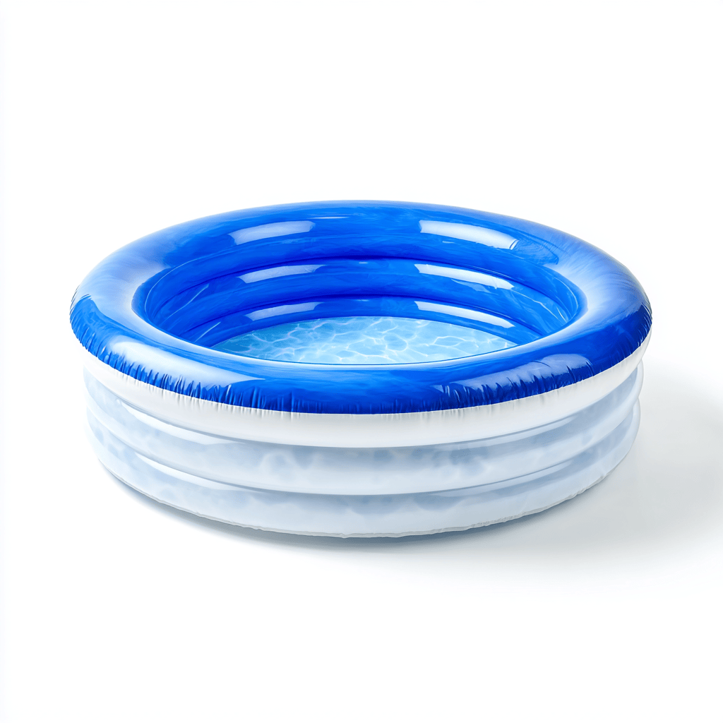 Piscine gonflable ronde - PVC - bleu et blanc - usage extérieur-Homelyosa