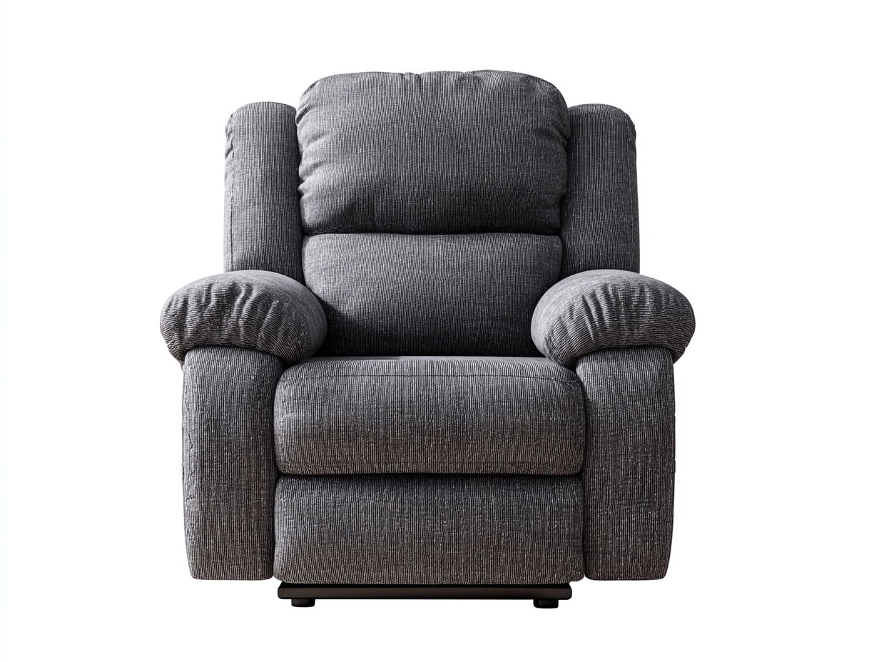 Fauteuil inclinable en tissu gris foncé 97x103 cm - avec assise et accoudoirs rembourrés - inclinaison manuelle-Homelyosa