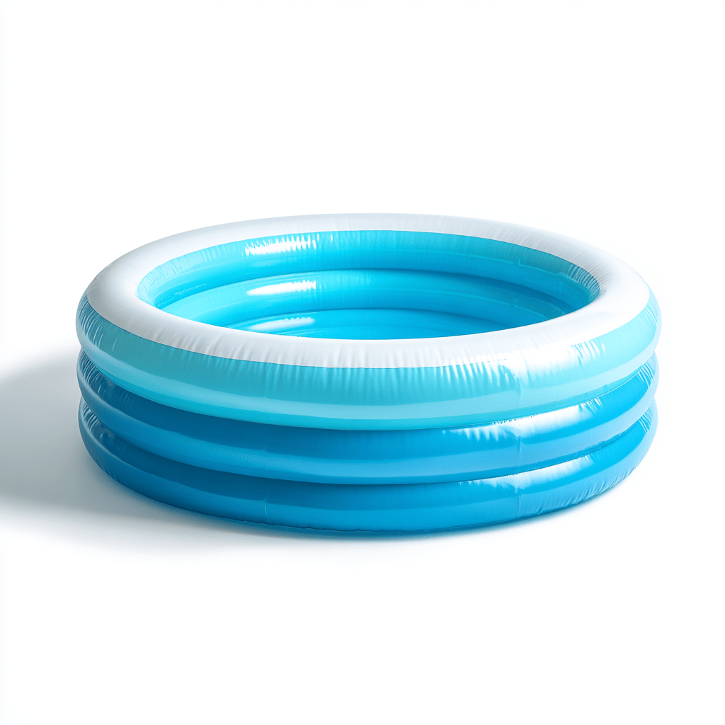 Piscine gonflable ronde - PVC - bleu clair et blanc - usage extérieur-Homelyosa