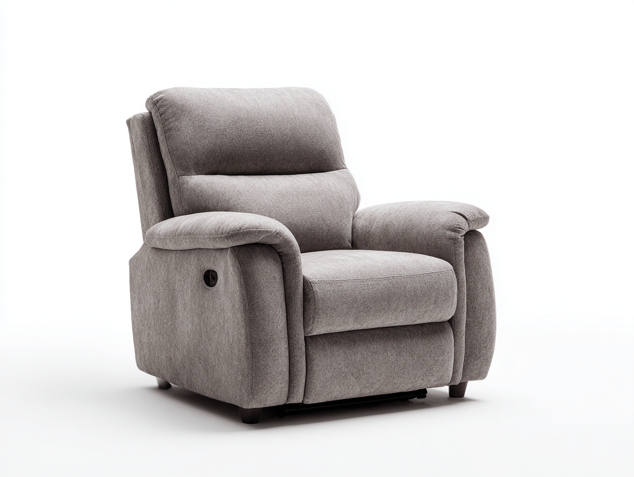 Fauteuil inclinable en tissu gris - assise moelleuse - mécanisme d'inclinaison latéral - dossier ergonomique-Homelyosa