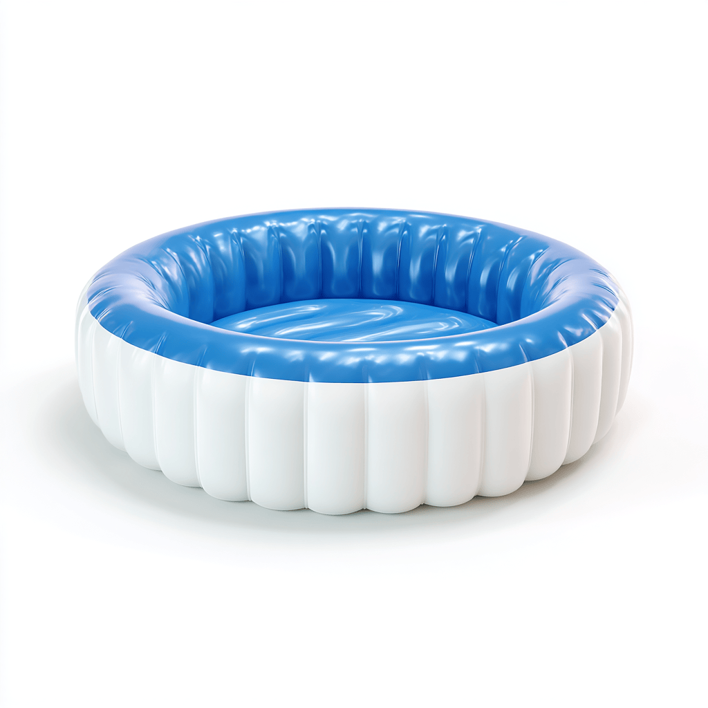 Piscine gonflable ronde - PVC - bleu/blanc - usage extérieur-Homelyosa