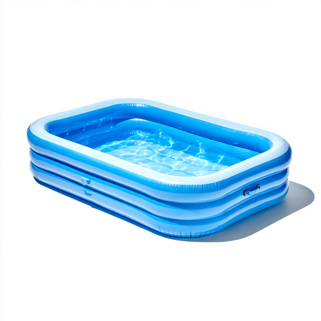 Piscine gonflable rectangulaire - PVC - bleu/blanc - usage extérieur-Homelyosa