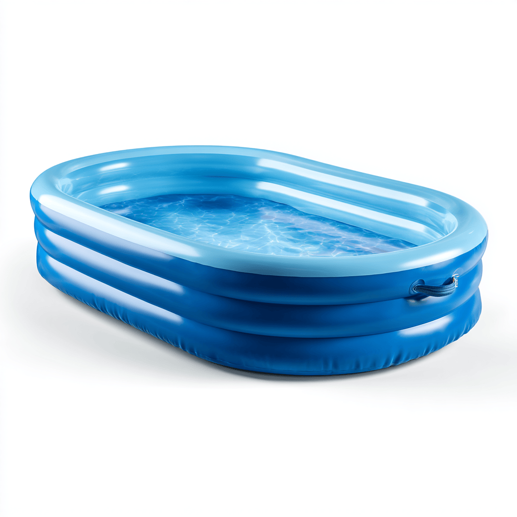 Piscine gonflable ovale - PVC - bleu - usage extérieur-Homelyosa