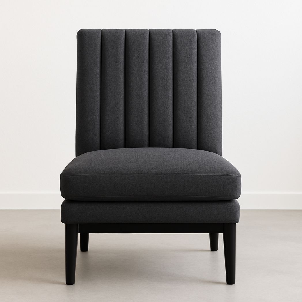 Chaise d'appoint rembourrée en polyester noir 65x75x90cm-Vasolia