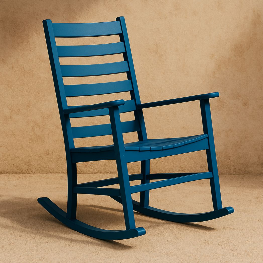 Chaise à bascule en bois de pin bleu 90x68x104 cm-Vasolia