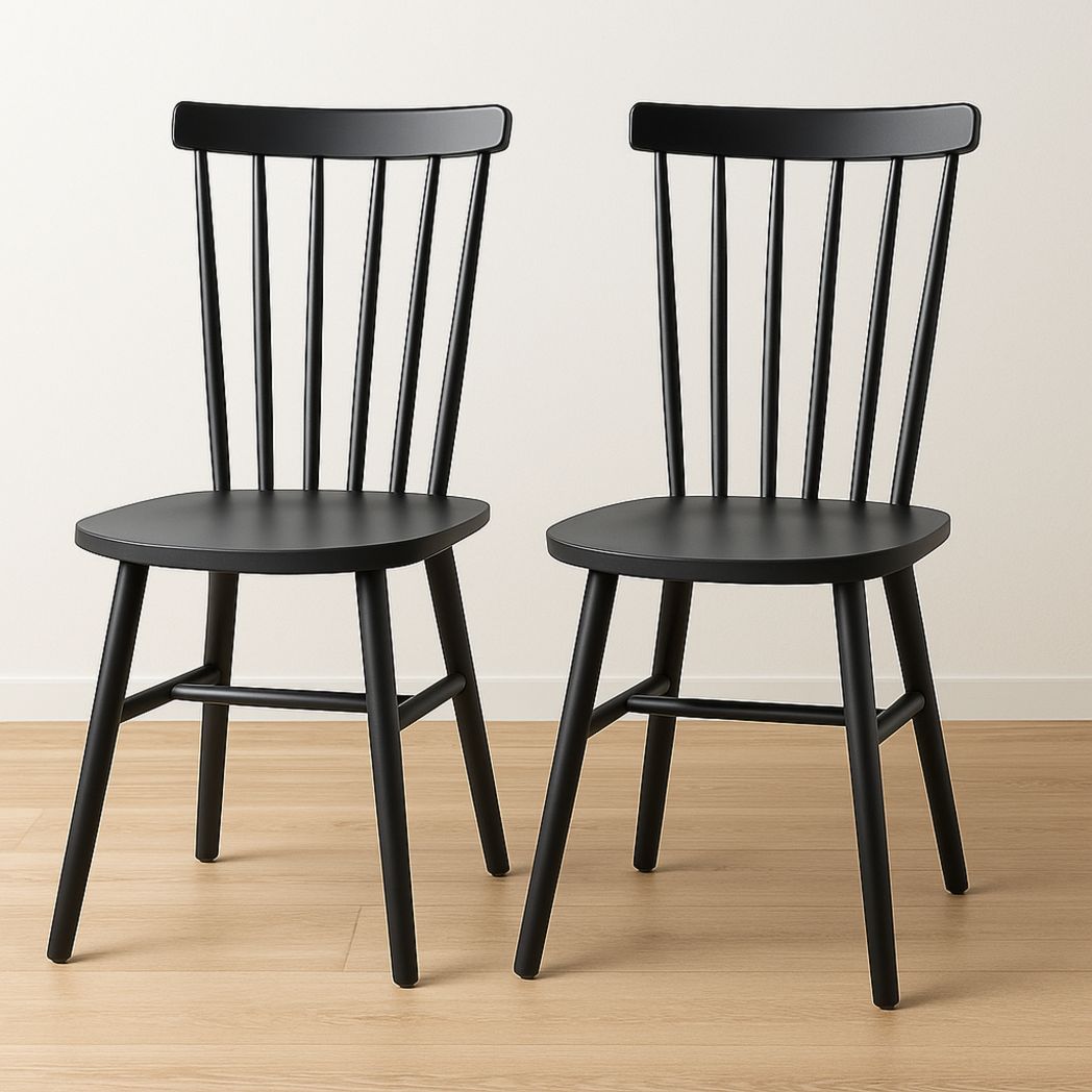 Chaises de salle à manger en bois noir lot de 2-Vasolia