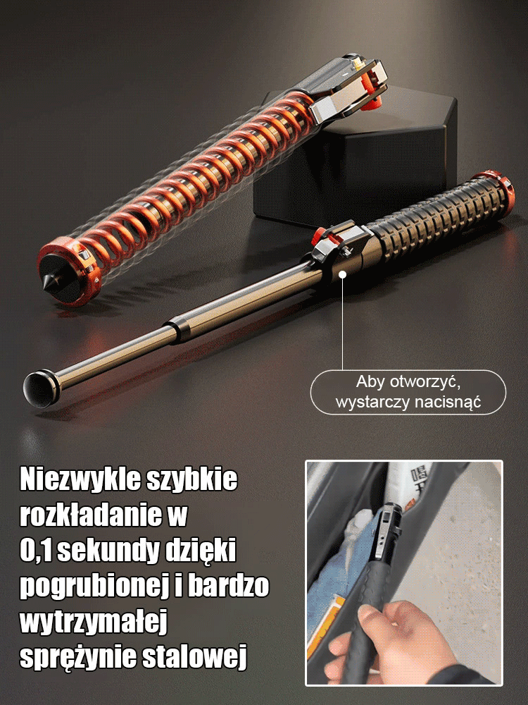 Samozwijający się kij obronny Kijki trekkingowe⚠ Niezależnie od płci, każdy powinien mieć w samochodzie lub torbie w pełni automatyczną teleskopową laskę.