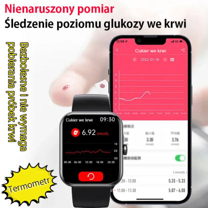 Bezbolesny zegarek do pomiaru stężenia glukozy we krwi