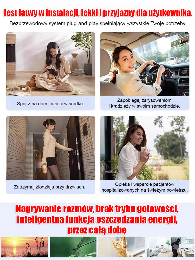 Inteligentna bezprzewodowa kamera do zdalnego nadzoru