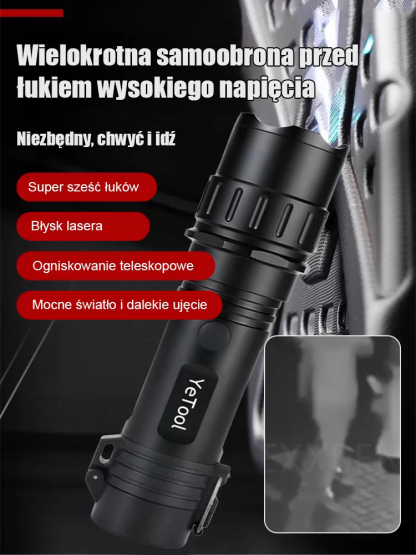 【2w1】Latarka paralizator do samoobrony