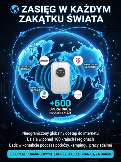 Przenośny WiFi z globalnym zasięgiem, dożywotnio za darmo🍔 Za cenę jednego posiłku możesz teraz cieszyć się nieograniczonym dostępem do sieci 5G, który nie będzie Cię kosztował ani grosza więcej! 📶