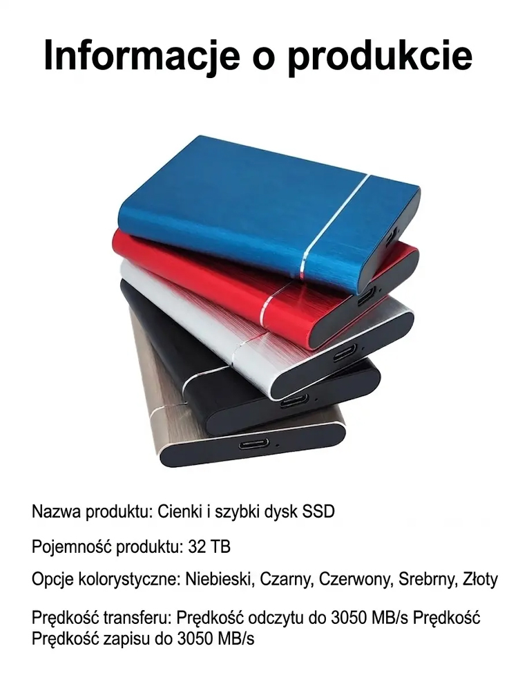 Przenośny szybki dysk SSD🚀💻【Błyskawiczna pamięć masowa, zabierz ją ze sobą zawsze i wszędzie】💻🚀