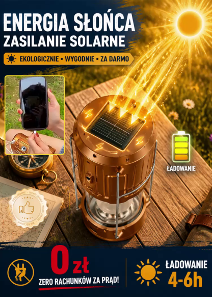 Solarny LED wentylator awaryjna lampa