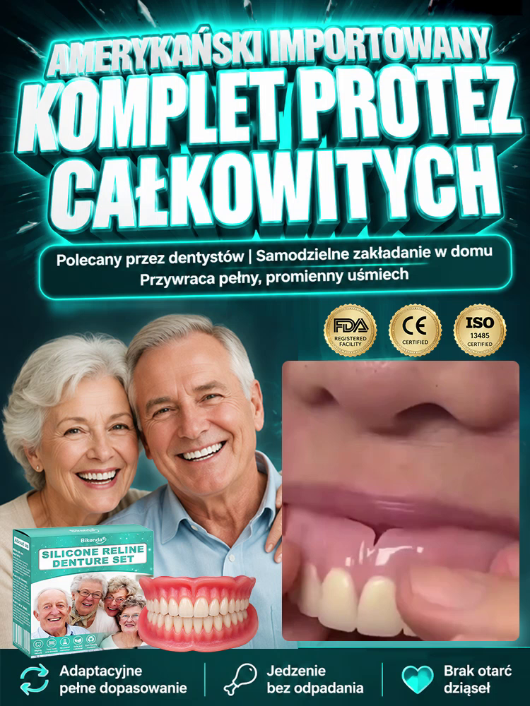 Nowy komplet protez z importu z USA🦷 Nie musisz już wydawać fortuny na bolesne ekstrakcje, drogie aparatyortodontyczne czy implanty.