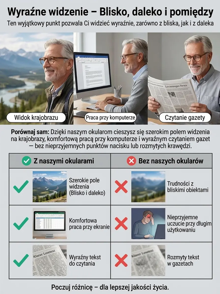 Fotoczułe, wysokiej klasy okulary do czytania z ochroną przed światłem niebieskim
