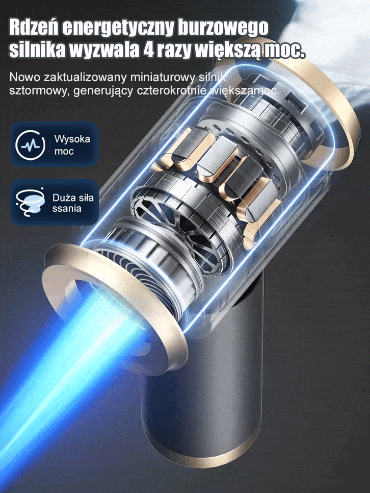 Wysokiej mocy bezprzewodowy odkurzacz samochodowy do użytku domowego i samochodowego.