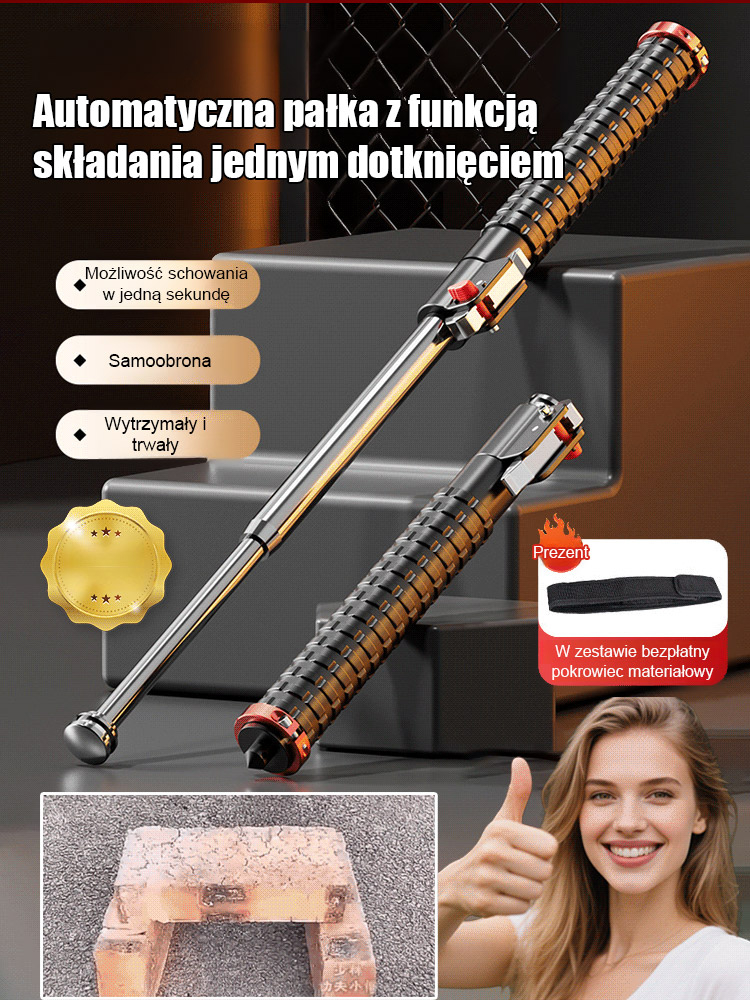 Samozwijający się kij obronny Kijki trekkingowe⚠ Niezależnie od płci, każdy powinien mieć w samochodzie lub torbie w pełni automatyczną teleskopową laskę.