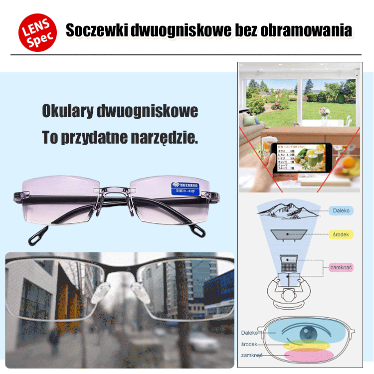 okulary do czytania z zoomem
