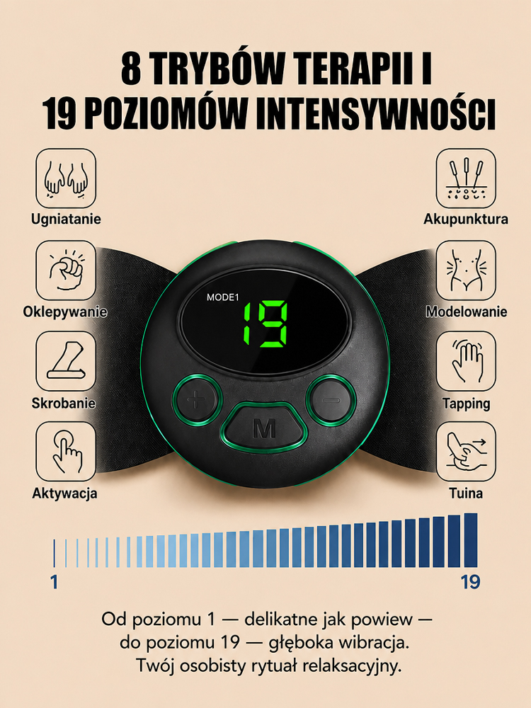 EMS inteligentny mini masażer z mikroprądami✨ Wystarczy zaledwie 5 minut, aby całkowicie zredukować napięcie z całego dnia pracy. Działa w dosłownie 3 sekundy! 🚀
