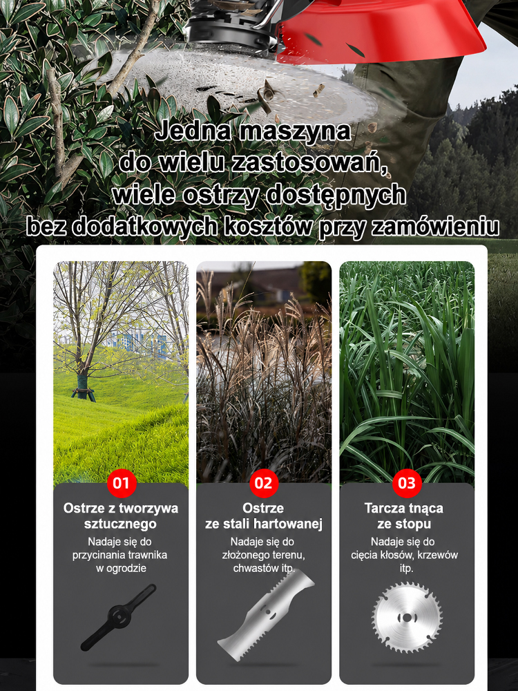 Lekka akumulatorowa kosiarka ogrodowa