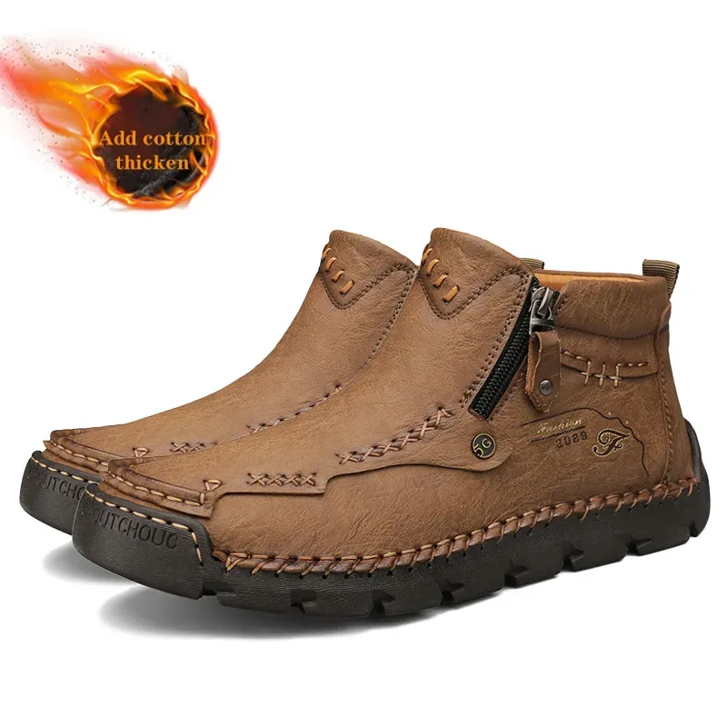 (🔥CLEARANCE SALE - 70% OFF)MEN'S CASUAL HANDMADE LEATHER BOOTS - PREVENT FOOT DISEASES