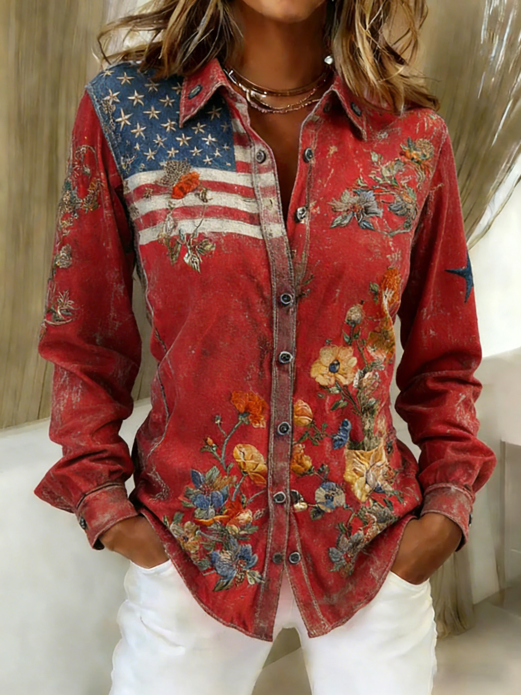 New Arrival 🔥 Women's Casual American 250th Anniversary Print Vintage Shirt