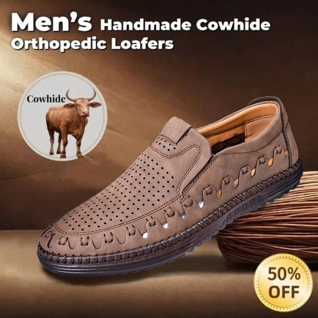 Last day for 50% off! 🔥⏱️ Christmas Sale ⏱️🔥 Men's Hollowed-out, Breathable, Hand-stitched Casual Shoes