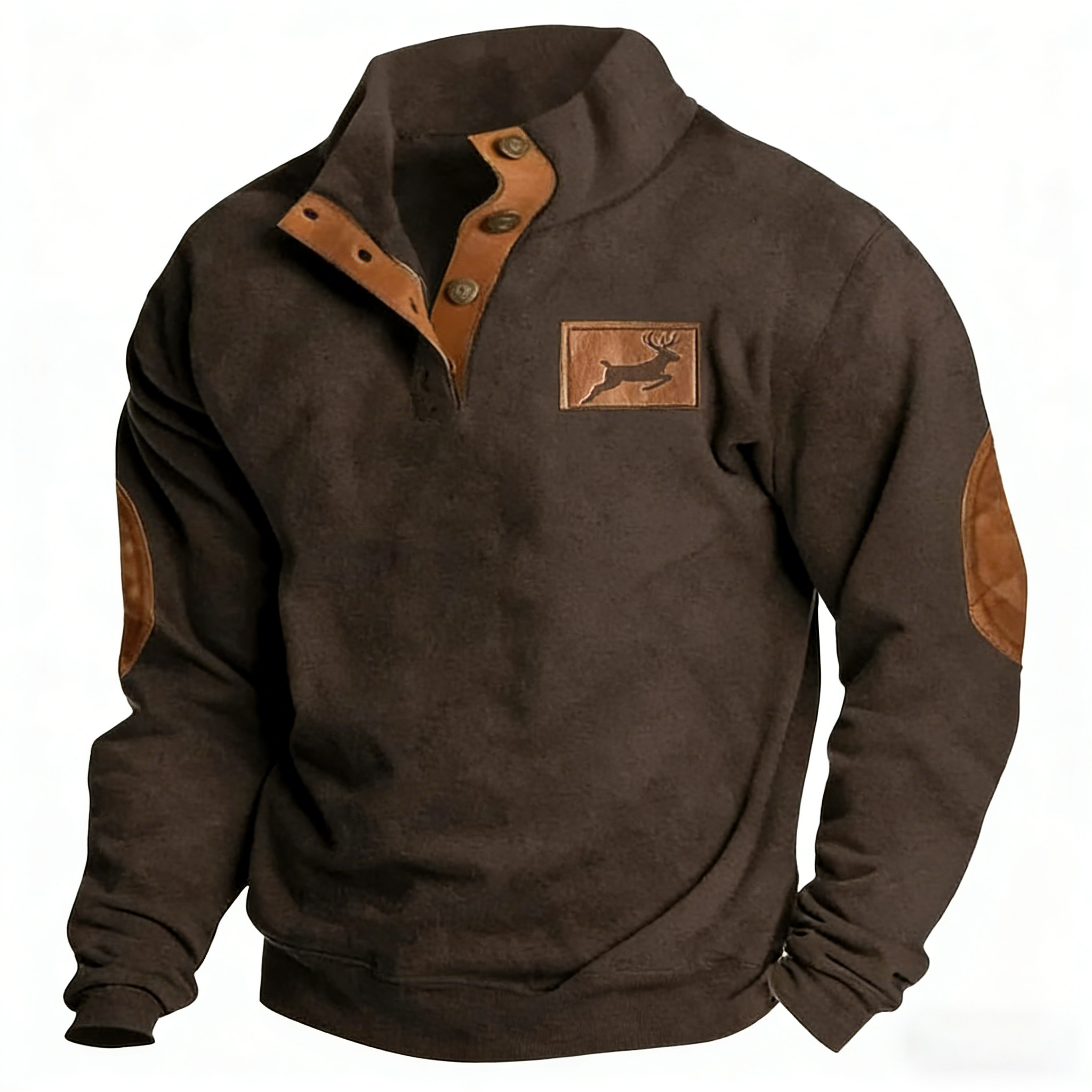 Men's Colorblock Elk Casual Sweatshirt