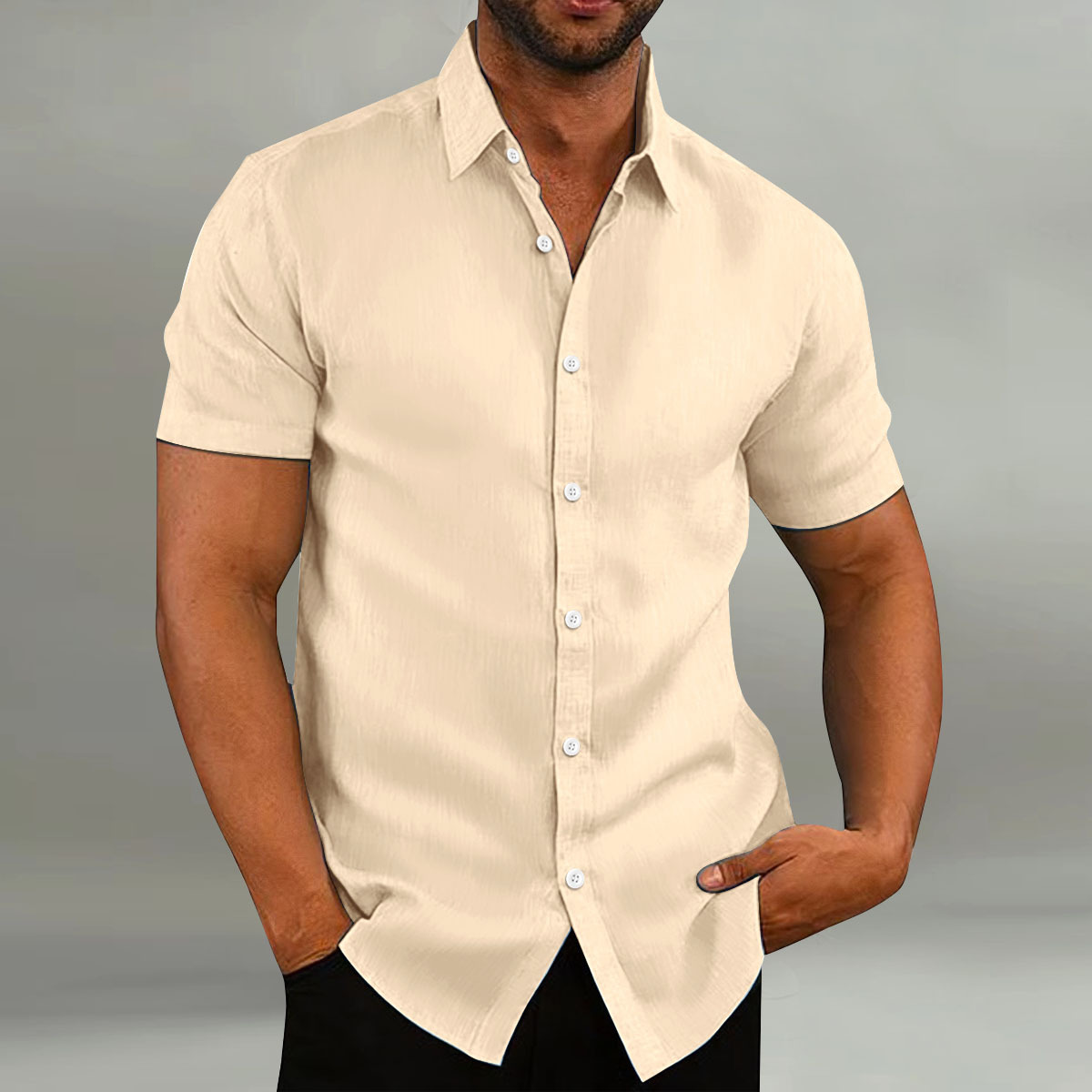 ⏰50% OFF Promotion - Men's Vintage Linen Cotton Loose Casual Short Sleeve Shirt – New Arrival