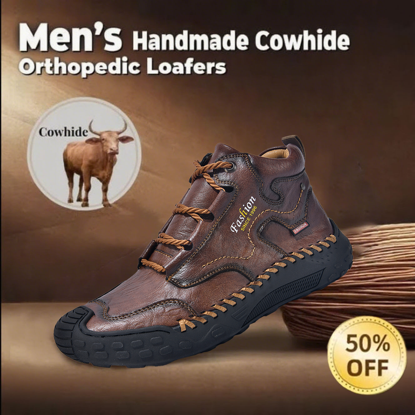 ⏰Limited Time Sale 65% OFF-Men's genuine leather non-slip corrective shoes to relieve walking pain
