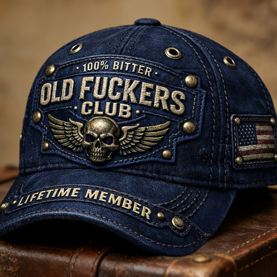 🏆Flash Sale 60% OFF  - ❤️Old Fuckers Club-Handmade Vintage Baseball Cap🎁-BUY 3 FREE SHIPPING