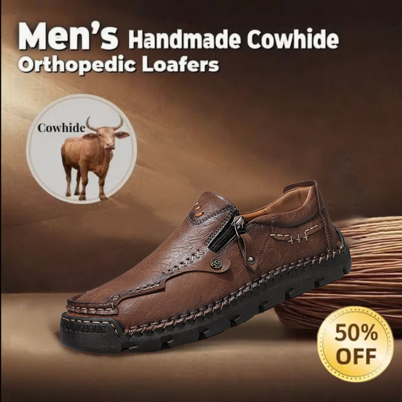(🔥CLEARANCE SALE - 70% OFF)MEN'S CASUAL HANDMADE LEATHER BOOTS - PREVENT FOOT DISEASES