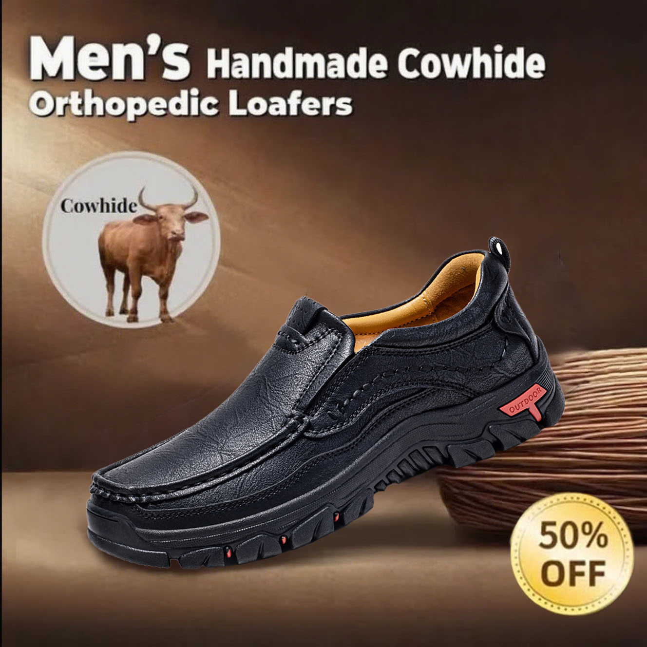 🔥Hot-selling🔥Men's new genuine leather soft-soled orthopedic shoes