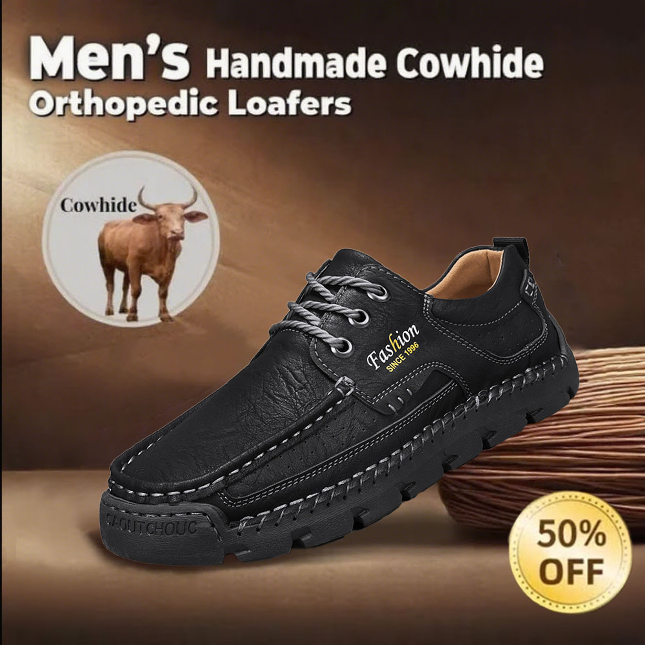 🔥Hot Sale🎉Men's premium handmade leather loafers with arch support