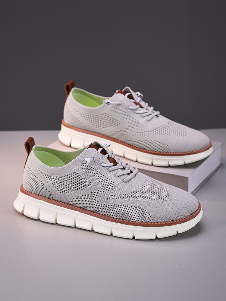 Flash Sale Men Breathable Mesh Knit Flexible Sole All Day Comfort Daily Walking Shoes