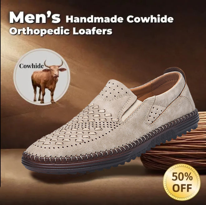 Last day for 50% off! 🔥⏱️ Christmas Sale ⏱️🔥 Men's Hollowed-out, Breathable, Hand-stitched Casual Shoes