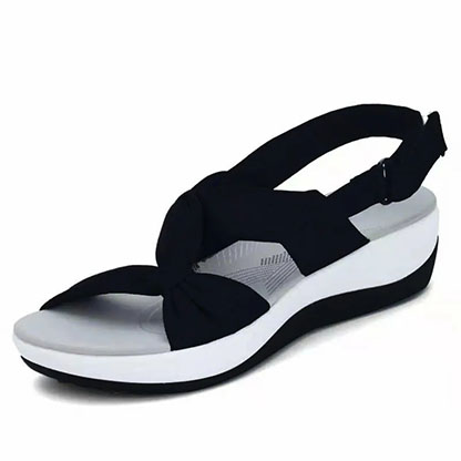 🔥60% OFF Ladies Bow Slingback Platform Wedges Light Breathable Fabric Casual Summer Sandals