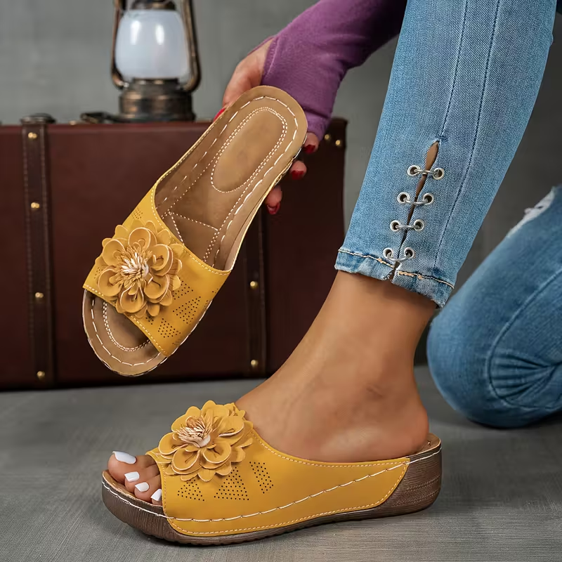 Last Day: 50% Off — Women's Floral Wedge Sandals: Arch Support for Everyday Comfort