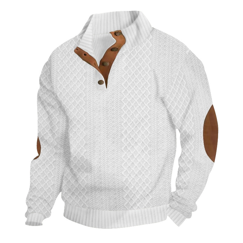 🔥Christmas Hot Sale🔥Men's Outdoor Casual Stand Cashmere Button Long Sleeve Sweater