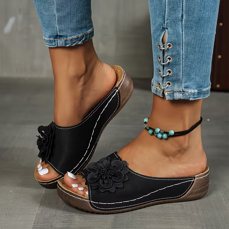 Last Day: 50% Off — Women's Floral Wedge Sandals: Arch Support for Everyday Comfort